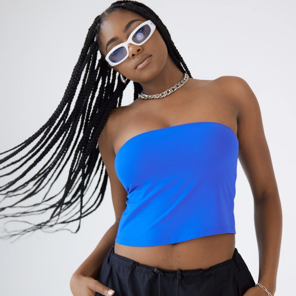 Klassy Network Royal Blue Strapless Crop Tube Top